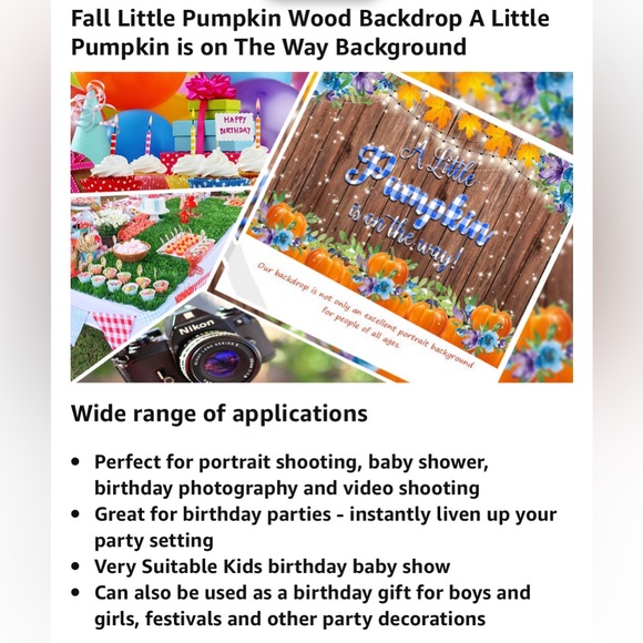 Baby Shower Party Banner Photo Backdrop Our Little Pumpkin is on The Way NEW - Picture 9 of 11